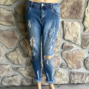 FOREVER 21 | Women's Distressed Jeans - Check Out The Frayed Bottoms!